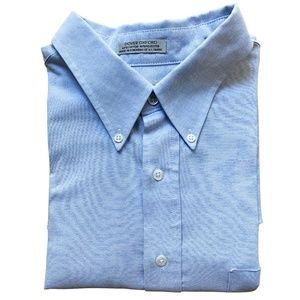 Arrow Dover Oxford Men’s Light Blue Short Sleeve Button Down Shirt [US XL]
